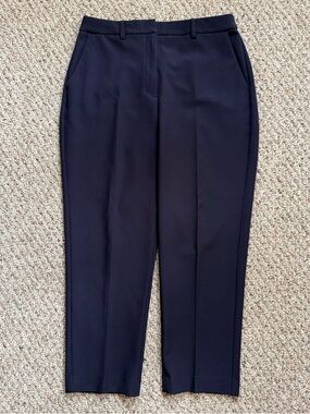Express Editor Straight Super High Rise Pants - Navy